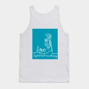 Love Ophthalmology line blue background Tank Top